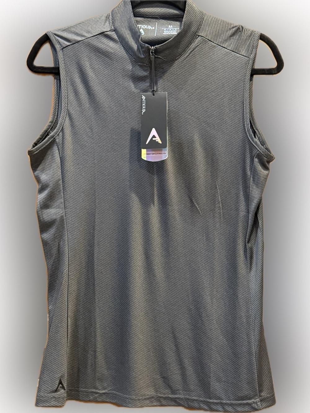 Antigua Women’s Ability Sleeveless Golf Top Gray Stripe Size M NWT